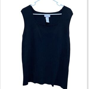 Jones New York black sleeveless sweater tank top size XL